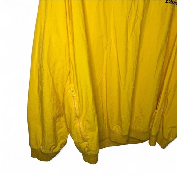 Vintage IZOD Yellow Windbreaker Jacket Size L Zip Pockets 90s Retro - Picture 5 of 6